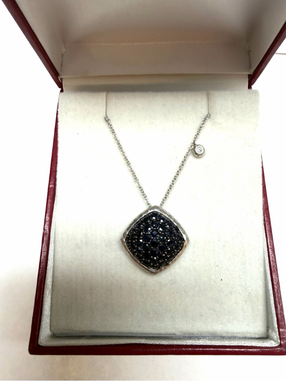 Gabriel & Co. Sterling Silver Sapphire And Diamond Pendant Necklace